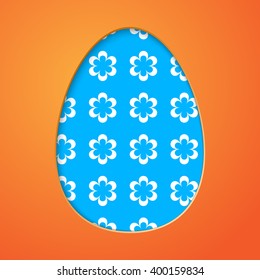 Big blue Easter egg silhouette isolated on white. eps10