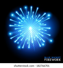 Big Blue Firework - vector illustration