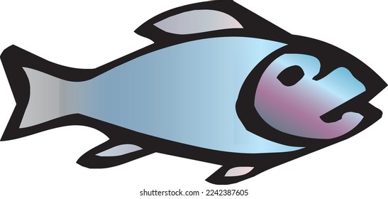Gran vector de peces azul aislado