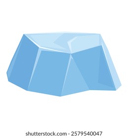 Big blue iceberg floating in cold water, a beautiful illustration of a piece of ice