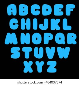 Big Blue Letters On Black