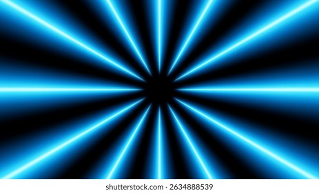 Big Blue Light Trails, Long Time Exposure Motion Blur Effect, Vector Illustration