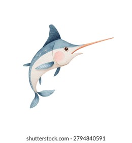 Big blue marlin with long bill