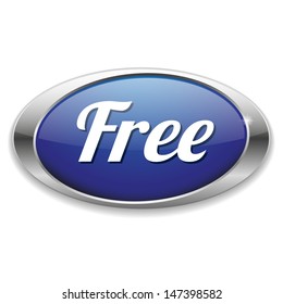 Big blue metallic free button