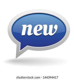 Big blue new speech bubble
