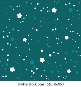 Big blue night sky with many stars arranged in seamless pattern.
Simple vector pattern tile.