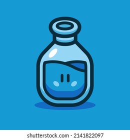 big blue potion cartoon vector icon illustration 