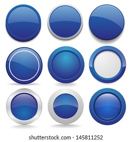 Big blue round button collection