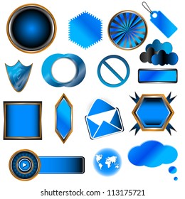 Big blue set on a white background