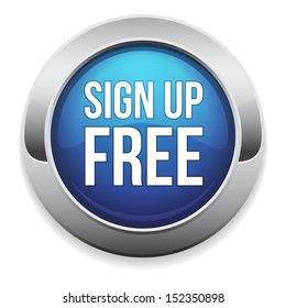 Big blue sign up free button