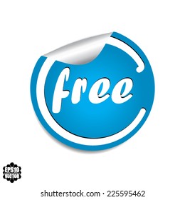Big Blue Sky Free Circle Label - Vector.