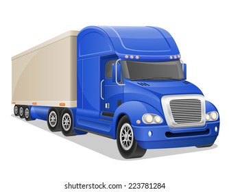 big blue truck vector illustration isolated on white background