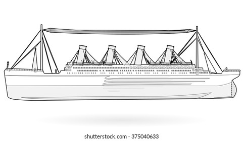 Big Boat Legendary Colossal Boat Black Stock Vector (Royalty Free ...