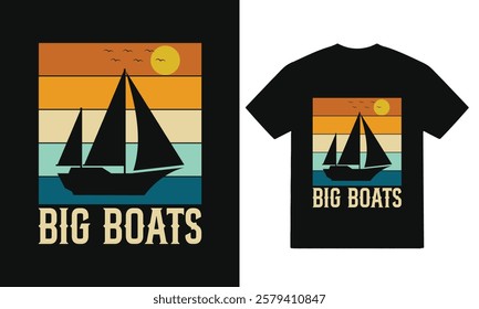 Big Boats t-shirts design vector