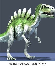 big body iguanodon dinosaur, gray background