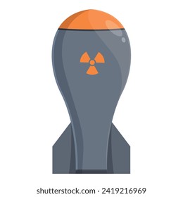 Un gran vector de caricatura de icono de bomba. Armas nucleares. Reactor naval de combate