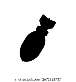Diseño de ilustración plana de Vector de silueta de bomba grande.