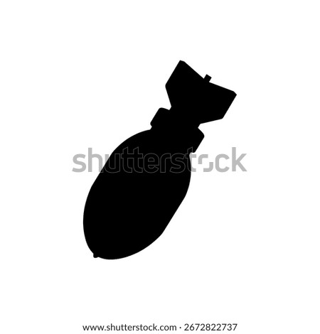 Big bomb silhouette vector flat illustration design.