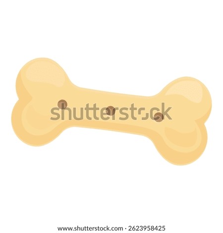 Big bone shaped dog biscuit is lying on white background