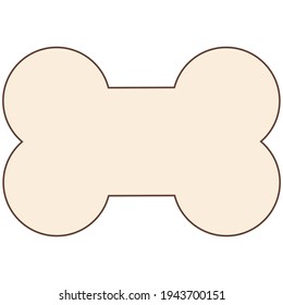 Big bone. Theme for dogs and other animals. Vector clipart. Illustration оn blank white background.  