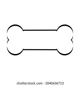 Big bone. Theme for dogs and other animals. Vector outline clipart. Illustration оn blank white background.  
