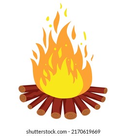 Big Bonfire Vector Illustration Flame Icon Stock Vector (Royalty Free ...