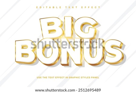 Big Bonus editable text effect template
