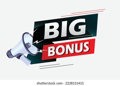 Big bonus word concept vector illustration with megaphone and 3d style, landing page, template, ui, web, mobile app, poster, banner, flyer, background, gift card, coupon, label, wallpaper