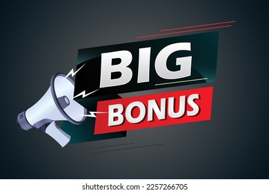 Big bonus word concept vector illustration with megaphone and 3d style, landing page, template, ui, web, mobile app, poster, banner, flyer, background, gift card, coupon, label, wallpaper