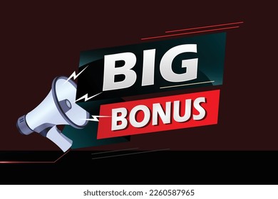 Big bonus word concept vector illustration with megaphone and 3d style, landing page, template, ui, web, mobile app, poster, banner, flyer, background, gift card, coupon, label, wallpaper