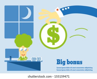 Big Bonus,Vector cartoon business