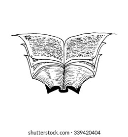 Big book. Vector illustration isolated on white background