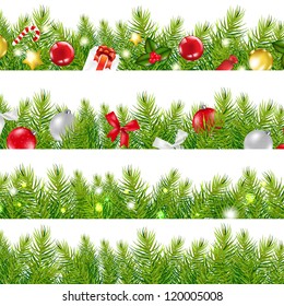 Big Borders Set mit Weihnachtsbaum, mit Farbverlauf-Mesh, Vektorgrafik