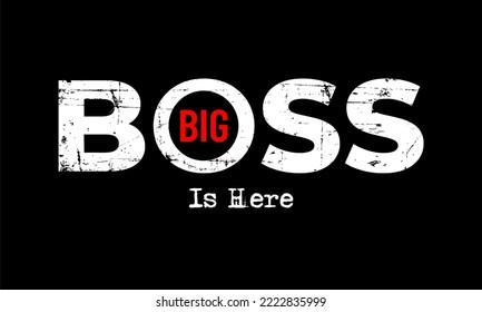 BIG BOS IS HERE.
Vector image of a design containing a motivational, inspirational or slogan sentence. Can be printed on t-shirts and other media.

