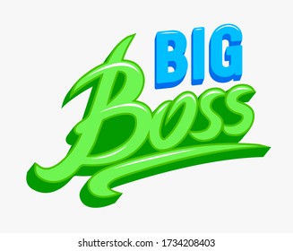 Big Boss Banner, Decorative Typography for Baby Shower Greeting Card or T-shirt Print of Kids Design with Colorful Typography Isolated on White Background. Cartoon Vector Illustration, Icon, Clip Art