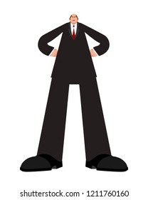 Big boss. Huge businessman. 	great chief Vector illustration