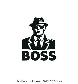diseño de ilustraciones vectoriales de logotipo de jefe grande