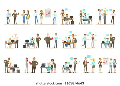 Big Boss Managing And Supervising The Work Of Office Employees Set Of Top Manager And Workers Illustrations