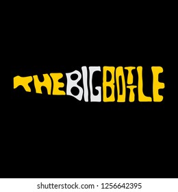 big bottle beer lettering vector design template