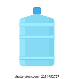 Big bottle with clean water. Plastic container for the cooler. Isolated on white background. Stock vector illustration.