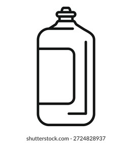 Se está abriendo una botella grande de detergente con etiqueta y tapa para las tareas domésticas