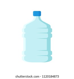 Big bottle for mineral water. Large plastic container for liquids. Flat vector element for advertising flyer or banner