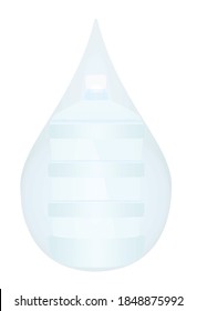 Una gran botella de agua cae. ilustración vectorial