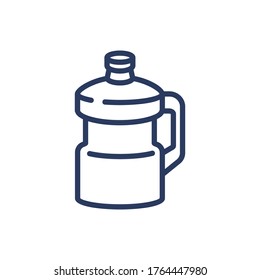 Big bottle of water thin line icon. Barrel, plastic can, container isolated outline sign. Fresh water for drink, aqua, healthcare concept. Vector illustration symbol element for web design and apps