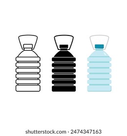Big Bottled Water Icon Set Vector Design.