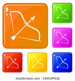 Big bow icons set collection vector 6 color isolated on white background