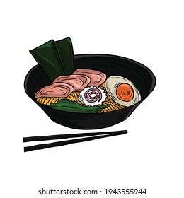 Big bowl of ramen vector picture