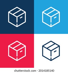 Vier-Farben-Minimal-Icon-Set für die Große Box blau und rot