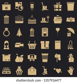 Big box icons set. Simple style of 36 big box vector icons for web for any design