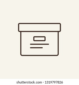 Big box line icon. Archive box on white background. Delivery  concept. Vector illustration can be used for topics like office, document flow, archive, delivery